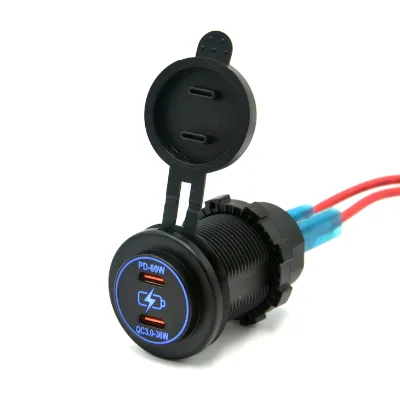 Quick Charge QC3.0 36W and PD 60W Dual Type C Charger Socket for Yacht or Camper Van