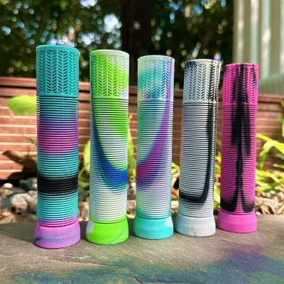 Universal Bicycle Handlebar Grips Striped Multicolor Rubber Non-Slip Soft Folding Bike Mountain Bike Handlebars Grips