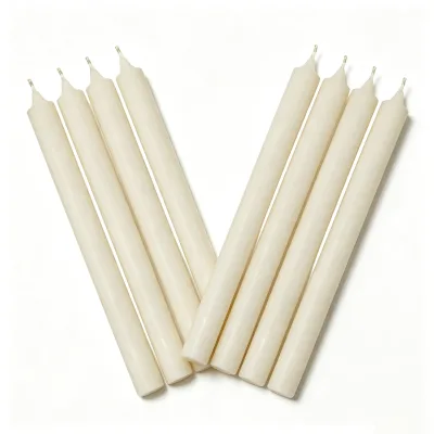 White Paraffin Wax Unscented Stick Candles Smokeless Colored Flame for Easter Holiday Valentine's Day Weddings Parties Home