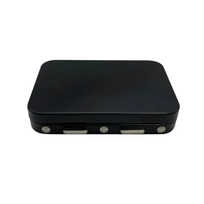 Custom Hinged Tin Box Matte Black/White  Child Proof Tin Can Rectangular Mint Tin Box with Child Lock