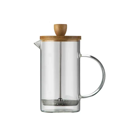 Eco-Friendly Transparent High Borosilicate Glass 304 Stainless Steel Modern European Design Hand Brew Coffee Milk French Press
