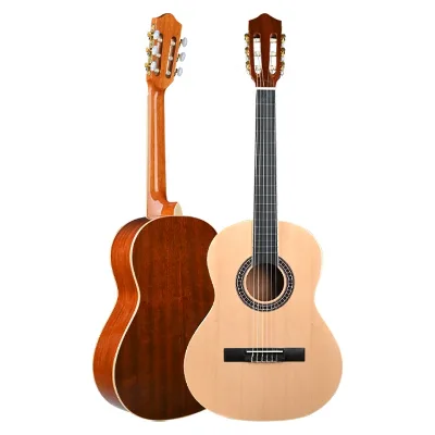 All Chinese 36-Inch Vintage Classical Guitar With Okoume Neck Handmade From Cedar Top Sapele Wood