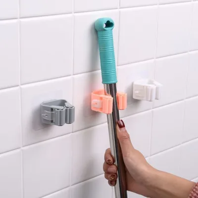 Broom Holder Wall Mount Broom and Mop Organizer Wall Hanging Mop Holder Self Adhesive
