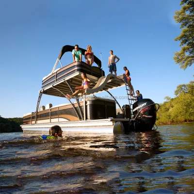 Allhouse Poseidon Rib Boat Luxury Double Decker Aluminum Party Pontoon for Bait Fishing Made in China