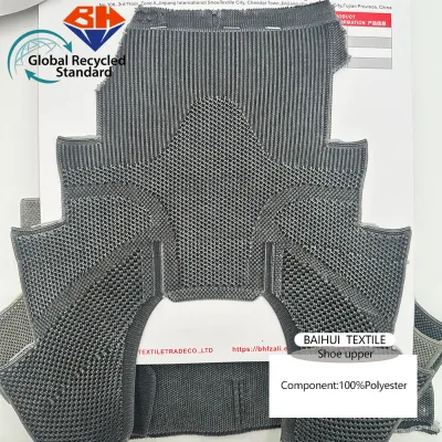 Factory Direct Shoe Material Upper Vamp Semi Finished Shoe Upper Jacquard Mesh Fabric Shoe Upper