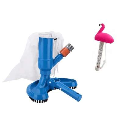 Pool Jet Vacuum Underwater Half Moon Vacuum Head Wit Standard with Red Flamingos Plastic Pool Thermometers