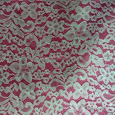 Nylon Cotton Jacquard Cord Flower Lace Fabric with 3d Effect