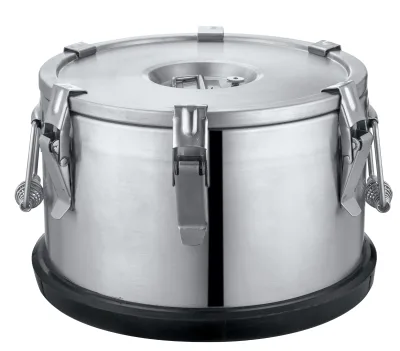 SUNMAX 10L Stainless Steel Insulated Food Container Automatic Temperature Control Flat Lid Stand Buffet Server for Home Party