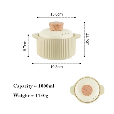 Luxury Fancy Modern Casserole Pot with Ceramic Lid Eco-Friendly Stripe Design Gas & Induction Ready