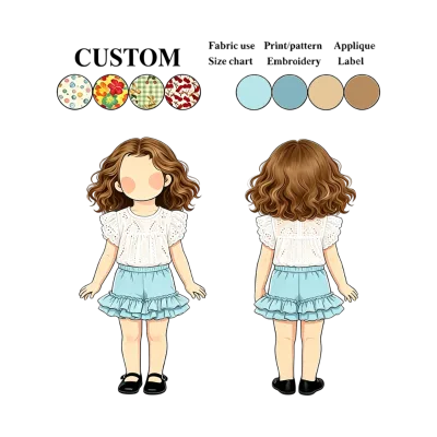 Summer Kids Ruffle Shorts Soft Cotton Solid Color Loose Fit for Beach Picnic Outdoor Daily Casual Breathable Bottom Garment