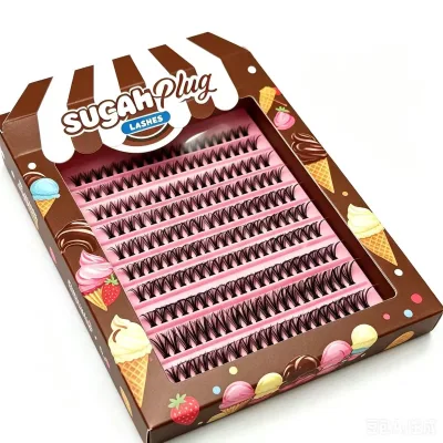 Custom logo Spikes Lashes Individuals Volume Eyelash Clusters D/DD Curly Thick Lashes Clusters 8-18MM DIY Eyelash Extensions