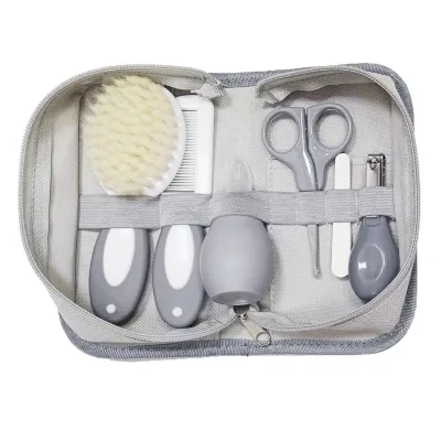 Infant Care Grooming Tools Kit Portable Storage Bag Baby Brush Round Comb Safe Nail Clipper Scissors Nail File For Newborn