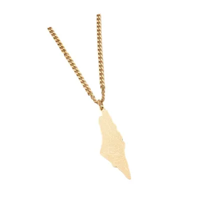Cheap Price Palestine Map Necklace Stainless Steel Pendant Necklace for Men Women