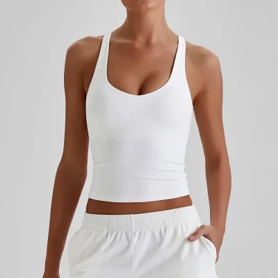 OEM Custom logo Quick Dry Padded Camisole Tight Yoga Wear Naked Feel Sports Top Everyday Athleisure Ladies 4123