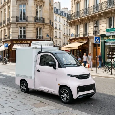 4-Wheels Mini Electric Vehicle Transport Van EEC L6E 2 Doors One Seat Cargo Truck Farm Agriculture Cargo Car