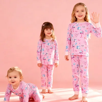 Accept Custom Design Bamboo Kids Pajamas Wholesale Kids Pyjamas Kids Lounge Wear Sustainable Bamboo Bamboo-pajamas