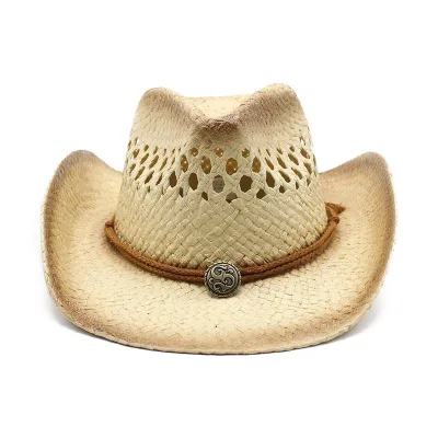 Personalized Paint Draw Cowboy Sun Hat Sombreros De Paja Custom Straw Hat with Band