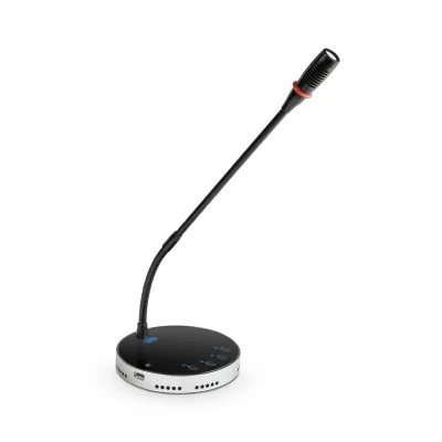 CSL WGY08T Wired USB Gooseneck Microphone Built-in Speaker Noise Cancelling LED Lights-Portable Lightweight for Home Office