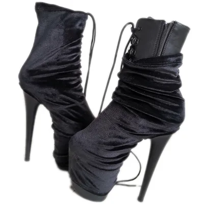 Vadulyer Wholesale Customize Plus Size Pole Dance Velvet Heel Cups Heel Covers Boot Protector