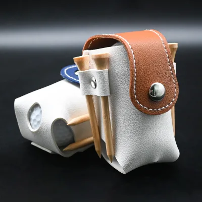 Fashion Portable Mini Golf Tee Storage Waist Bag Golf Ball Pouch PU Leather Golf Bags
