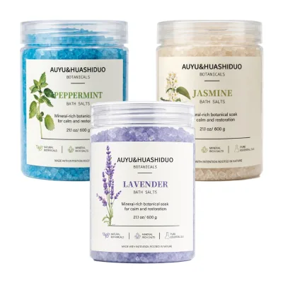 Wholesale Luxury Organic Bath Salt Aromatherapy Soaking Cleaning Jar Packing Mineral Sea Salts