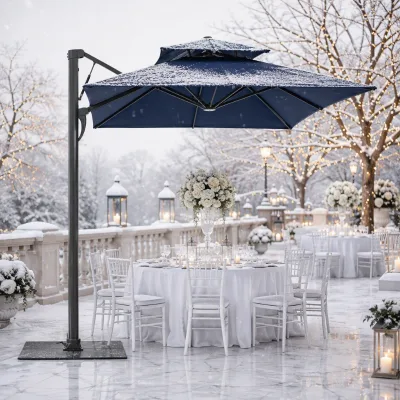 Large Top Aluminum Cantilever Umbrella Gas Strut Support Mechanism All Weather Outdoor Shade