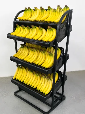 DOLADISPLAY Commercial Banana Display Rack Supermarket Fruit Stand Multi Tier Produce Merchandising Shelf Fresh Food Stand