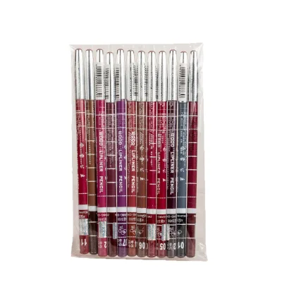 Most Popular Waterproof Mineral Lip Liner Pencil Product 28 Colors Wood Lipliner Pencil 12pcs One Bag
