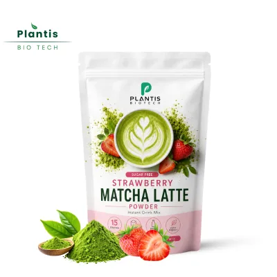 Private Label OEM Strawberry Pink Matcha Latte Powder Fruit Flavored Drink Mix Matcha Latte