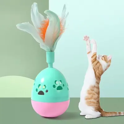 2025 Best Sell Wholesale Custom Tumbler Feather Self-Healing Interactive Pet Cat Toy