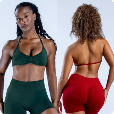 Women's High Elasticity Ultra-Fine Matte Spandex/Nylon Halter-Style Beauty-Back Small Fitness Sports Bra-Seamless High Adults