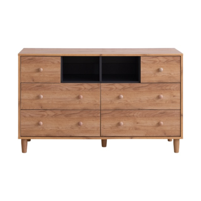 Bedroom Dresser with Visible Storage Compartments