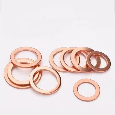 M5 Flat Gasket Red Copper Gasket Marine Sealing Gasket Durable Copper Gasket for Ship Seals and Mechanical Parts