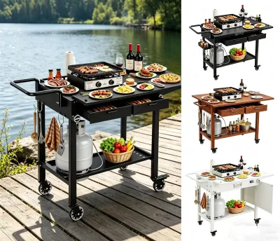 Hot Sale Best Choice Grill Cart for Blackstone Griddle, Portable Outdoor Grill Table Foldable Cart