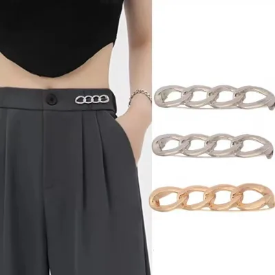PDANY Wholesale Women's Adjustable Detachable Metal Alloy Waist Tightener Fashion Jewelry Pin No Sew Jeans Button for Jeans Pant