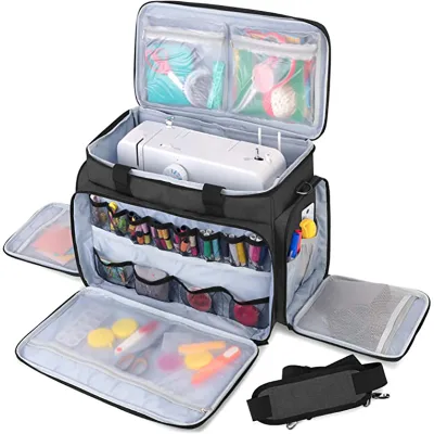 Portable Wholesale Custom Large Travel Tote Bag Universal Sewing Machine Kit Case Removable Padding Fits Brother CS6000i Nylon