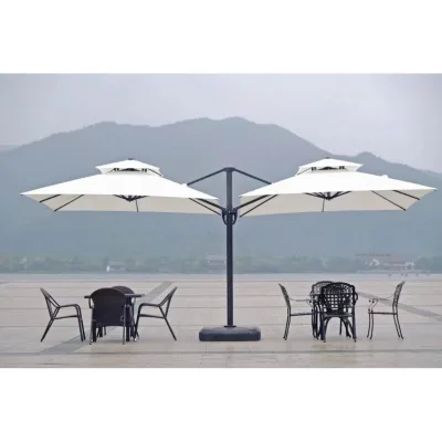 Large Double-Sided Modern Garden Patio Umbrella Waterproof 3m Radii Twin Sun Umbrella Large Square Courtyard Park Beach Use
