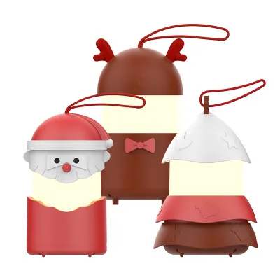 Christmas Night Light 7 Color LED Santa Claus Reindeer Tree Cartoon Portable Kids Bedroom Gift Lamp Wholesale