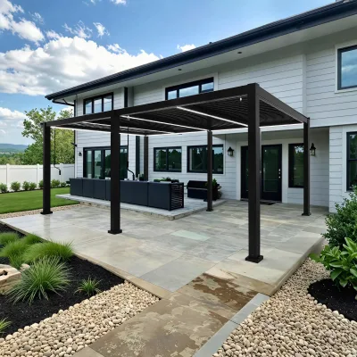 Industrial Grade Thickened Aluminum LED Pergola for High Wind Areas  Durable Commercial Gazebo