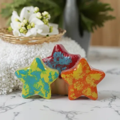 Custom Logo Interesting Colorful Star Bath Bomb Organic Ingredient Bath Bomb Wholesale Beautiful Strong Fragrance Bath Bomb