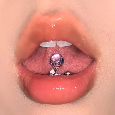 Shiny Tiny Diamonds Punk Chain Tongue Stud Titanium Steel Drinkable Detachable Flash Spice Cool Lip Ear Piercing Jewelry