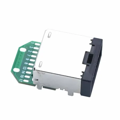 TYPE 19P Female Connector 90 Degrees with PCB Board Car GPS Display Screen High-definition Connector