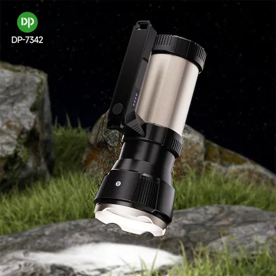 Replaceable 8000mAh Battery USB Power Bank 20W Zoomable Fresnel Lens Power Display COB Side Work Light Portable LED Searchlight