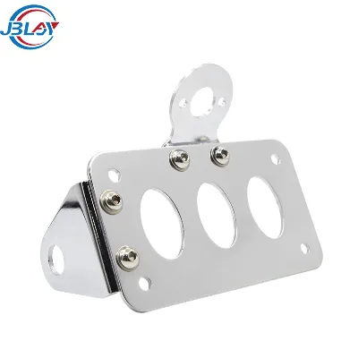 Universal Modified Accessories Retro Parts Chrome Colors Side Mount Taillight Bracket Motorcycle License Plate Holder