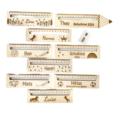Personalized Engraved Wooden Ruler Measuring Tools 6 Inches School Supplies Gift Lovely Keepsake
