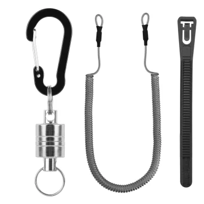 Customizable Logo Option Durable Strong Magnetic Net Release Clip Convenient Carry Carabiner with Zip Tie for Lake Fishing