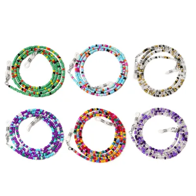 Colorful Beaded Seed Bead Chain for Masks-Women's Personalized Simple Eyeglass Chain with Mask String Eyeglasses Parts