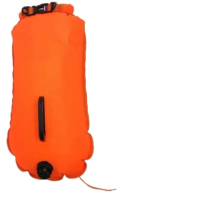 Swim Buoy for Open Water 20l Orange Custom Logo Safety Float Waterproof Dry Storage Bag High Visibility Swimming Bubble