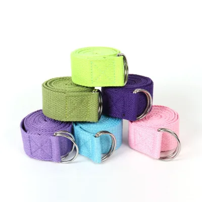 ZJFIT Organic Cotton Yoga Strap Custom Logo Design Durable Customizable Color Multi-Length Options Exercise Muscle Model L336