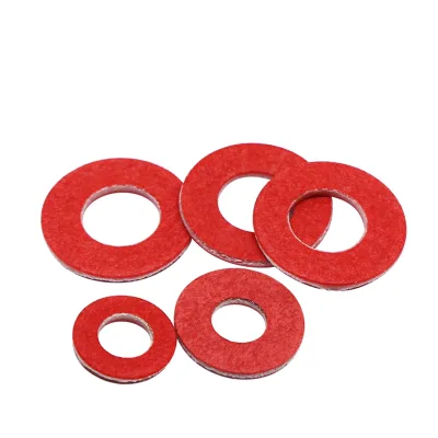 Red Steel Paper Fiber Flat Washers Insulation Washer Assorted Set for Electrical Connections on Household Commercial Appliances